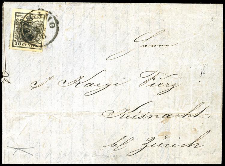 1856 - 10 cent. nero intenso, ... 