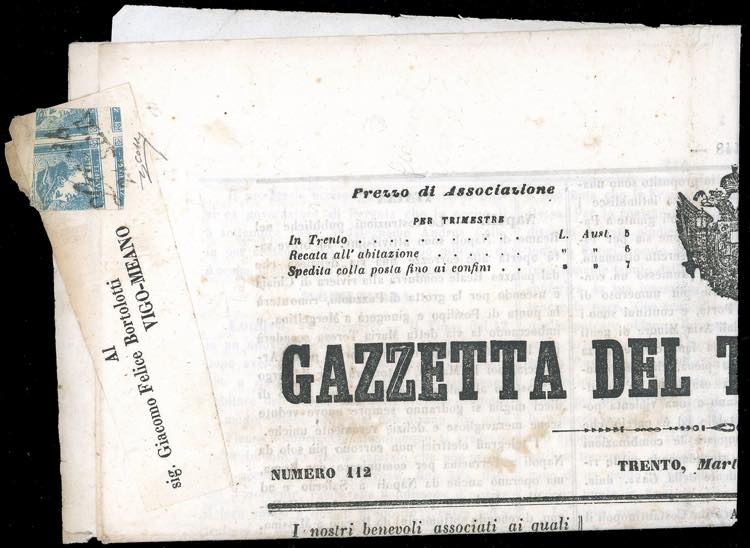 1853 - 3 cent. Mercurio azzurro, I ... 