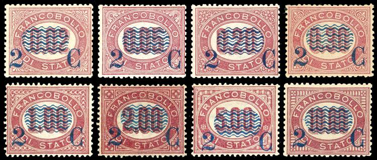 1878 - Servizio soprastampati, ... 