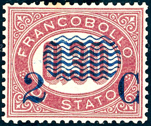 1878 - 2 cent. su 0,30 lire ... 