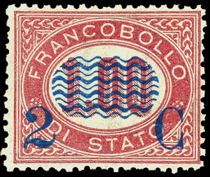 1878 - 2 cent. su 1 lira Servizio ... 