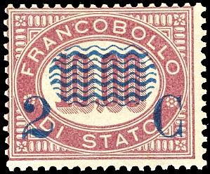 1878 - 2 cent. su 10 lire Servizio ... 