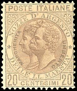 1893 - 20 cent. verde oliva e ... 