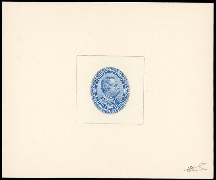 1890ca - Prova di conio in azzurro ... 