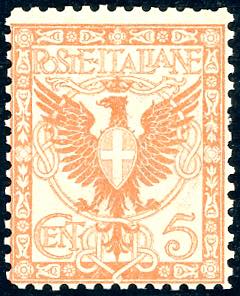 1901 - 5 cent. arancio Floreale, ... 