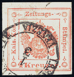 1858 - 4 kr. rosso smorto (4), ... 