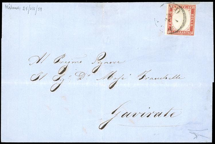 1859 - 40 cent. rosso carminato, ... 