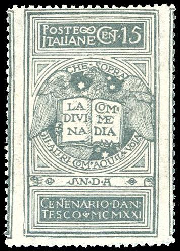 1921 - 15 cent. grigio Dante, non ... 