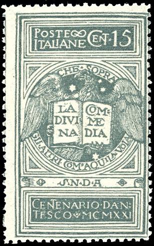 1921 - 15 cent. grigio Dante, non ... 