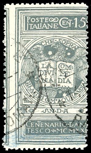 1921 - 15 cent. grigio Dante, non ... 