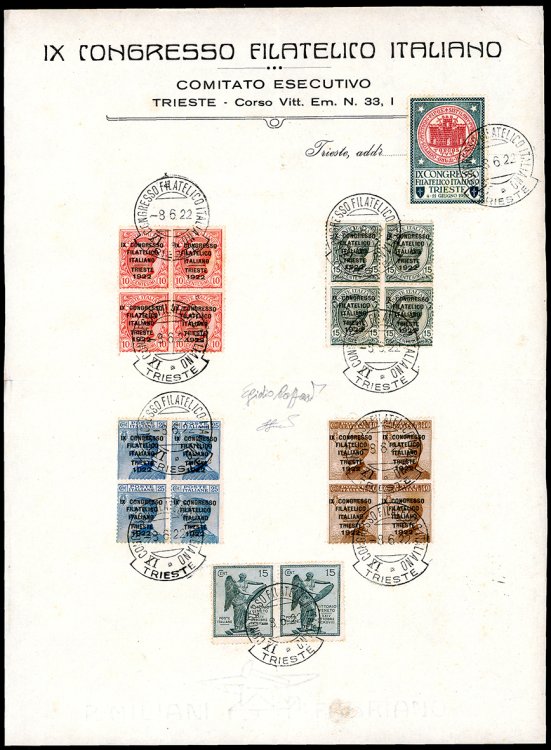 1922 - Congresso Filatelico, ... 