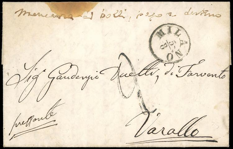 1859 - Lettera non affrancata da ... 