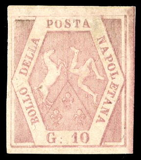 1858 - 10 grana rosa brunastro, I ... 