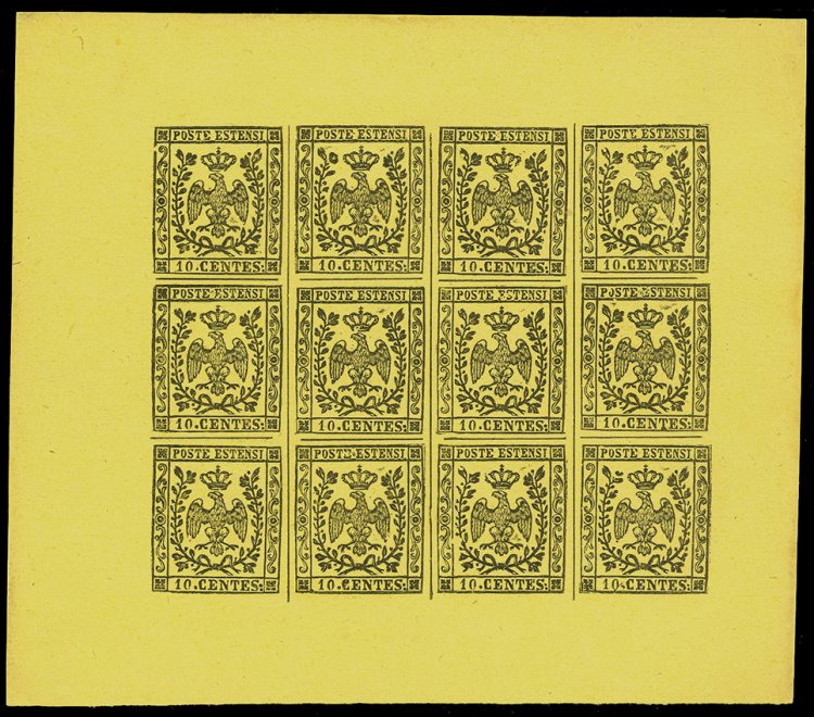 1852 - 10 cent. giallo, carta ... 