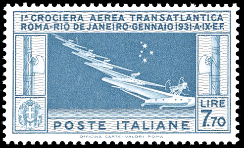 1930 - 7,70 lire Crociera Balbo ... 