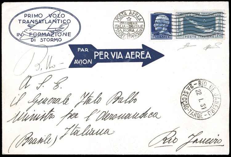 1930 - 7,70 lire Crociera Balbo ... 