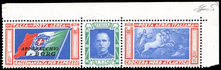 1933 - 5,25 + 19,75 lire Trittico ... 