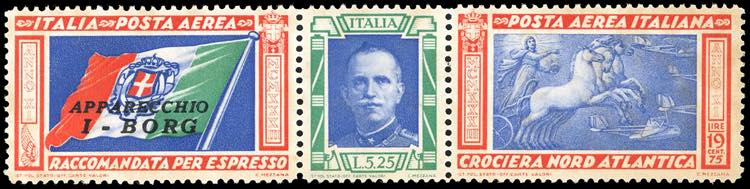 1933 - 5,25 + 19,75 lire Trittico ... 