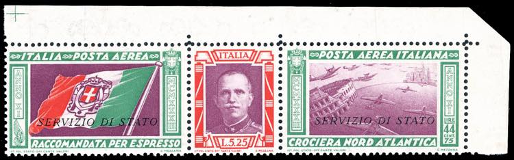 1933 - 5,25 + 44,75 lire Trittico ... 