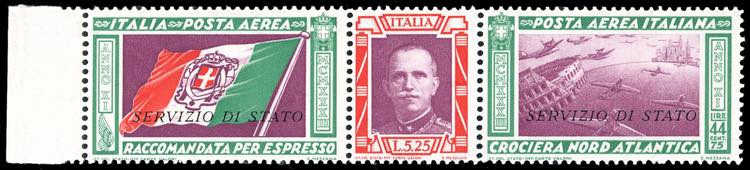 1933 - 5,25 + 44,75 lire Trittico ... 