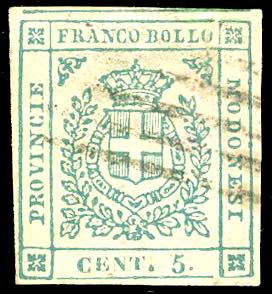 1859 - 5 cent. verde smeraldo ... 