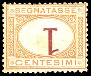 1870 - 1 cent. ocra e carminio, ... 