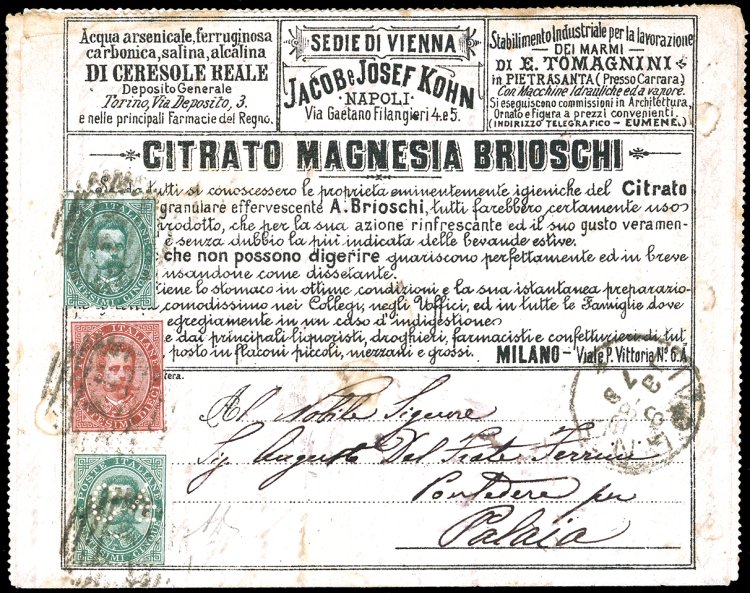 FRANCALETTERE 1889 - 4 cent. su 5 ... 