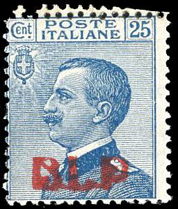 1921 - 25 cent. azzurro Michetti, ... 