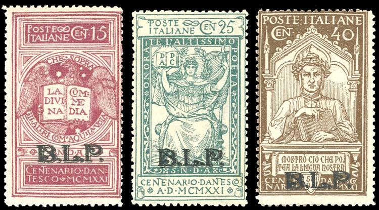 1922 - Dante, soprastampati BLP, ... 