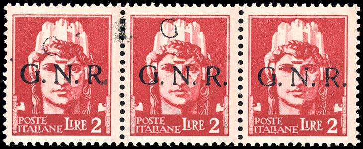 1944 - 2 lire, soprastampa G.N.R. ... 