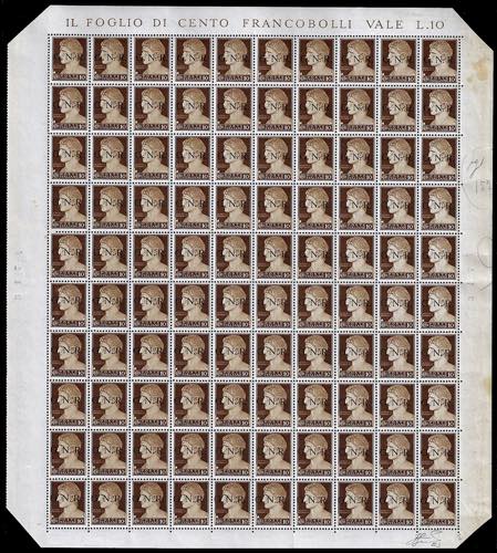 1943 - 10 cent. bruno, soprastampa ... 