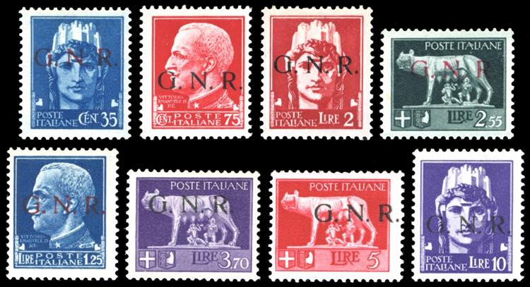 1943 - Soprastampati G.N.R. di ... 