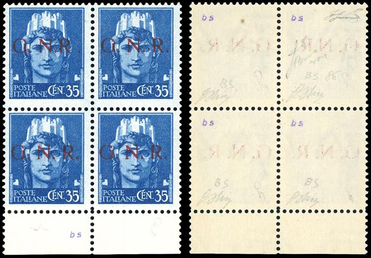 1943 - 35 cent. soprastampa G.N.R. ... 