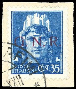 1943 - 35 cent, soprastampa G.N.R. ... 