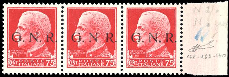 1943 - 75 cent. soprastampa G.N.R. ... 