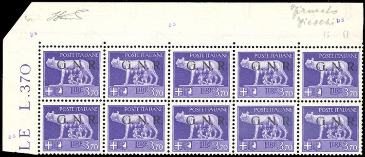 1943 - 3,70 lire, soprastampa ... 