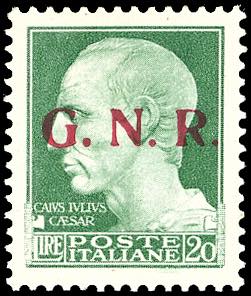 1943 - 20 lire soprastampa G.N.R. ... 