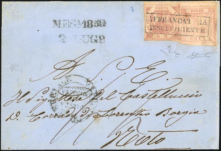 1859 - 1 grano rosa, 2 grana rosa, ... 