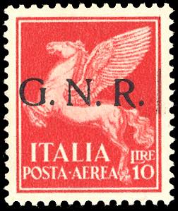 1944 - 10 lire, soprastampa G.N.R. ... 