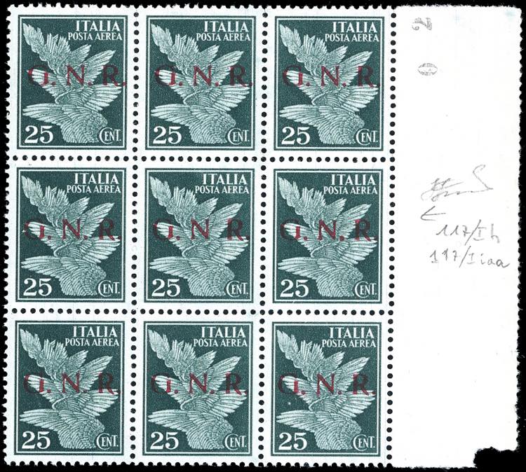 1943 - 25 cent. soprastampa G.N.R. ... 