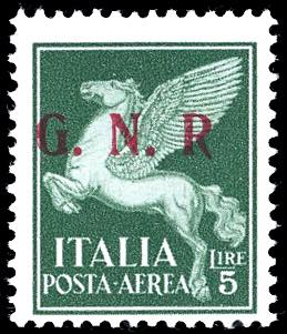 1943 - 5 lire, soprastampa G.N.R. ... 