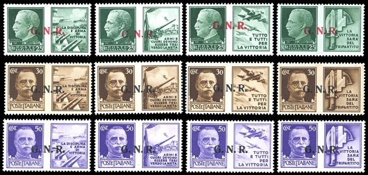 1944 - Soprastampati G.N.R. di ... 