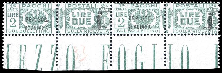 1944 - 2 lire, coppia orizzontale, ... 