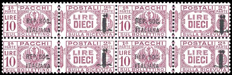 1944 - 10 lire, blocco di quattro ... 