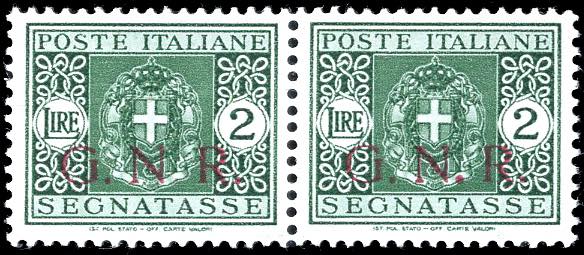 1943 - 2 lire, soprastampa G.N.R. ... 