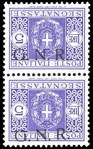 1943 - 5 lire, soprastampa G.N.R. ... 