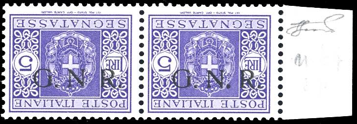 1943 - 5 lire, soprastampa G.N.R. ... 