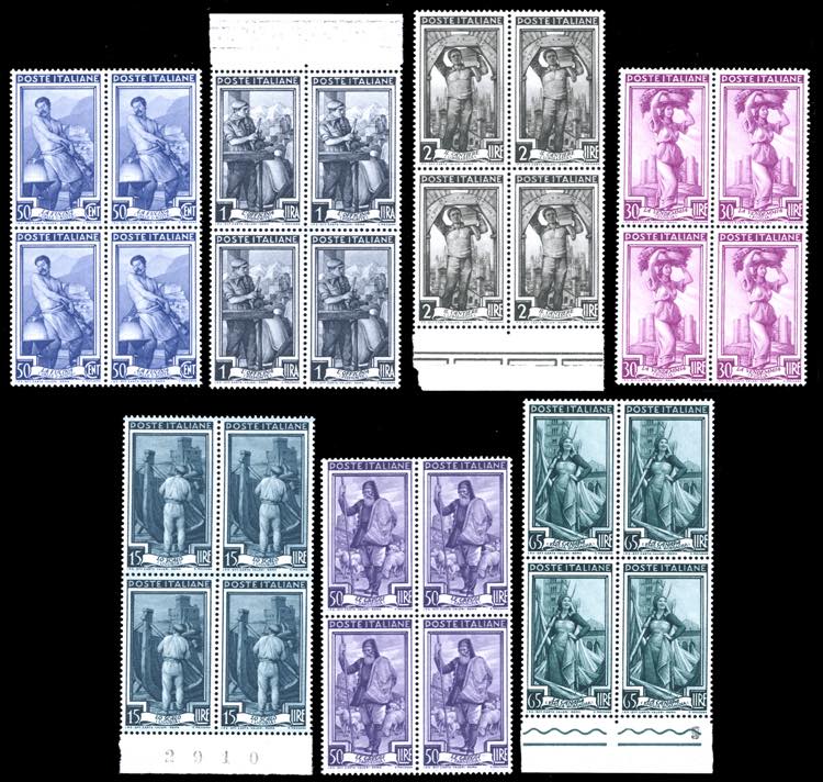 1955/57 - Lavoro, filigrana stelle ... 