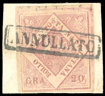 1858 - 20 grana rosa brunastro, I ... 