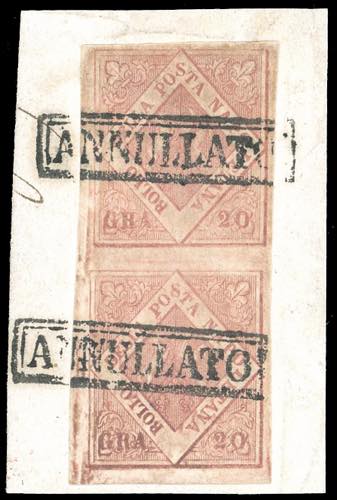 1858 - 20 grana rosa lillaceo, I ... 